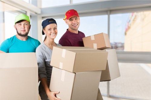 UK removals team preparing a careful household relocation