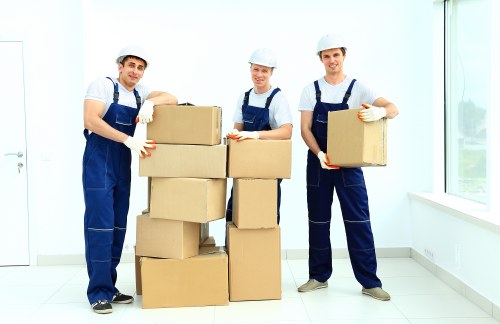 Student removal boxes ready for collection in the UK
