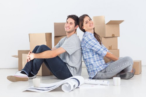 Packed household items ready for house removals in UK
